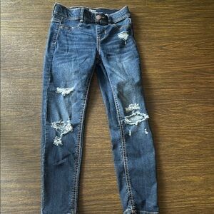 Distressed Blue Kid’s M 7/8 Jeans